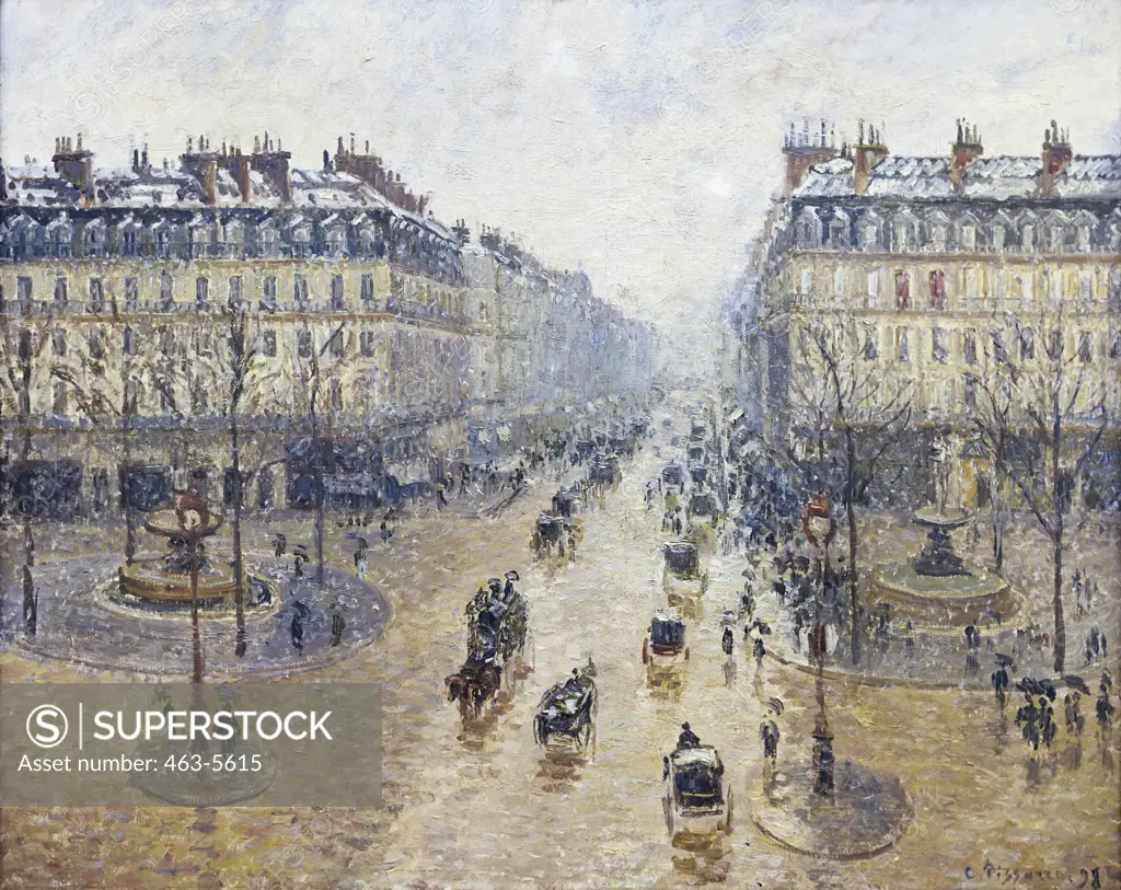 Avenue de L'Opera: Effet de Neige, Matin 1898 Camille Pissarro (1830-1903 French) Pushkin Musuem of Fine Arts, Moscow 