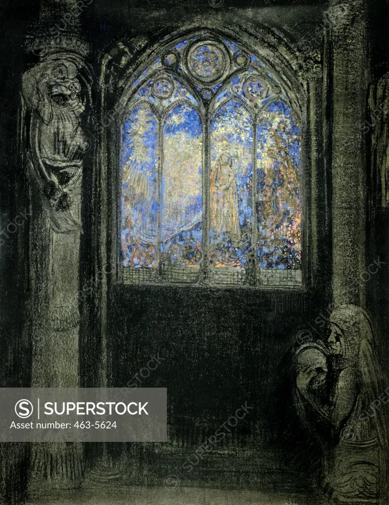 The Stained Glass Window 1904 Odilon Redon (1840-1916 French) Musee d' Orsay, Paris 