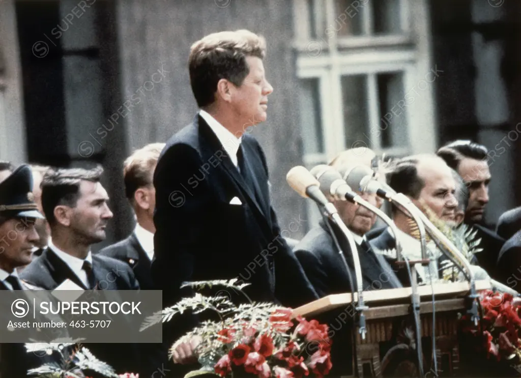 John F.Kennedy in West Berlin, 26/6/1963State visit by US President John F.Kennedy to West Berlin, 26 June 1963.Kennedy making his speech from the balcony of the Schoeneberg City Hall.