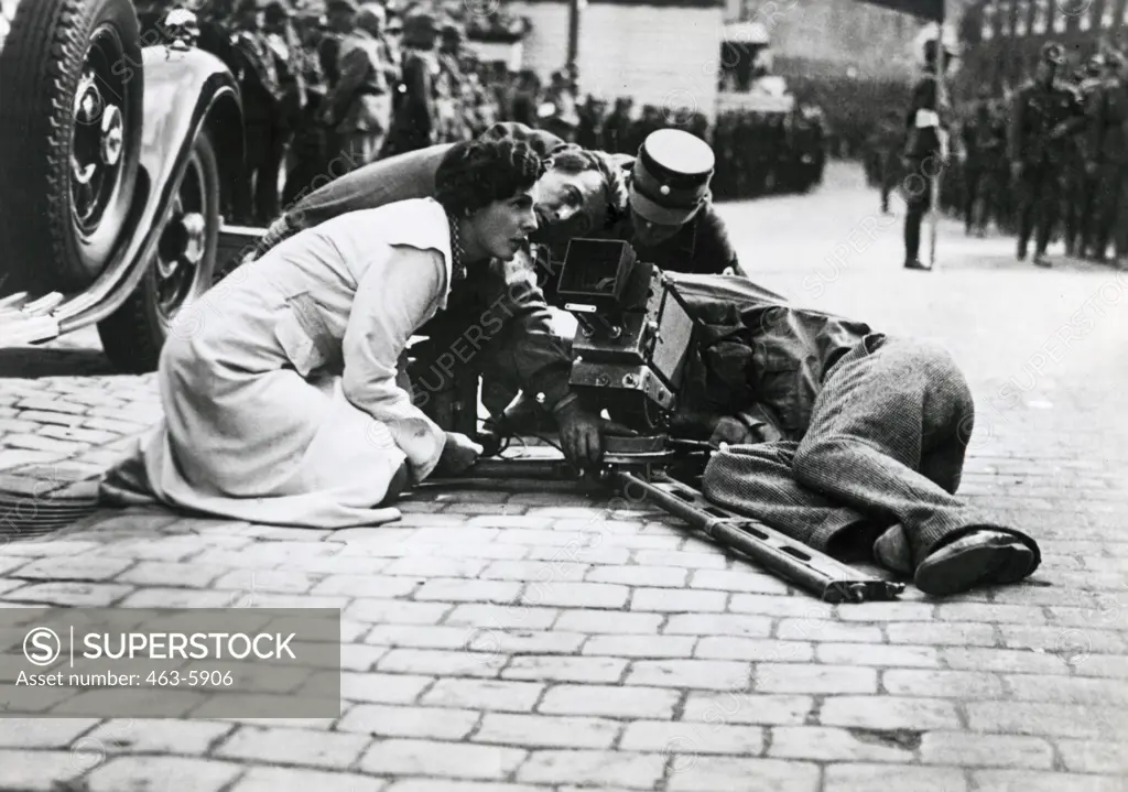 Actress Leni Riefenstahl during the shooting of a movie to be shown at the National Socialist Party Conventio, Germany, 1934