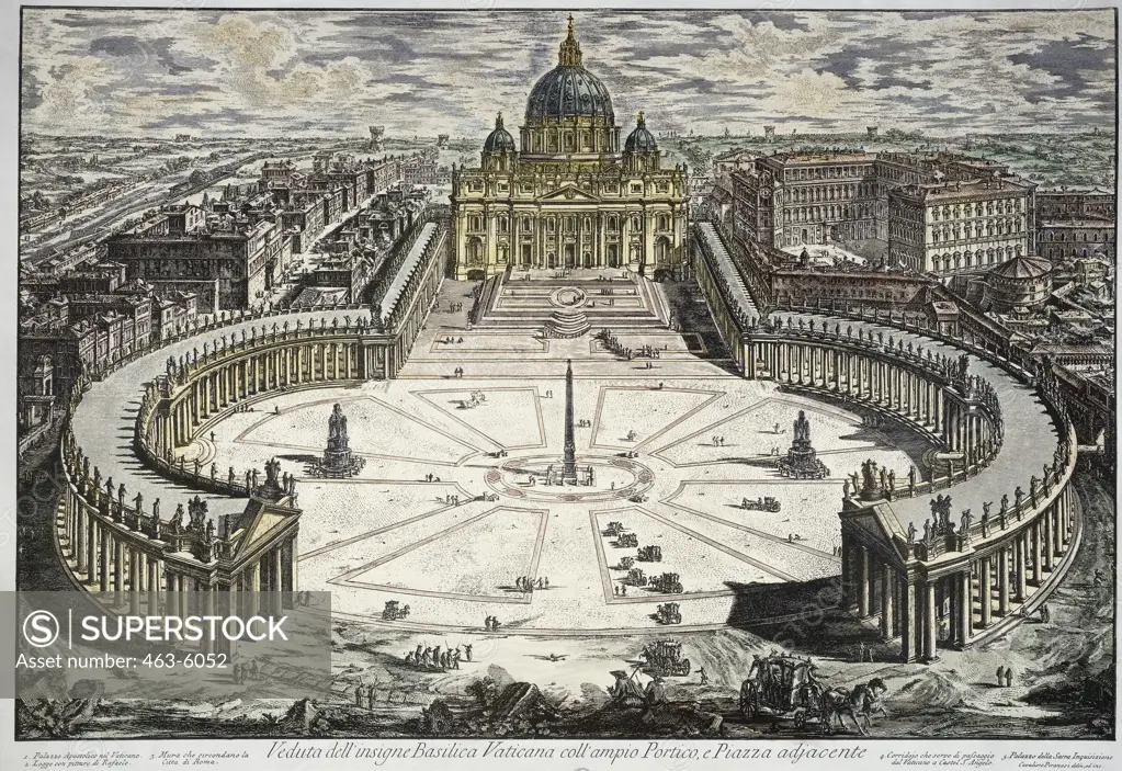 St. Peter's Basilica & Square, Vatican City 1775 Giovanni Battista Piranesi (1720-1778 Italian)  Etching