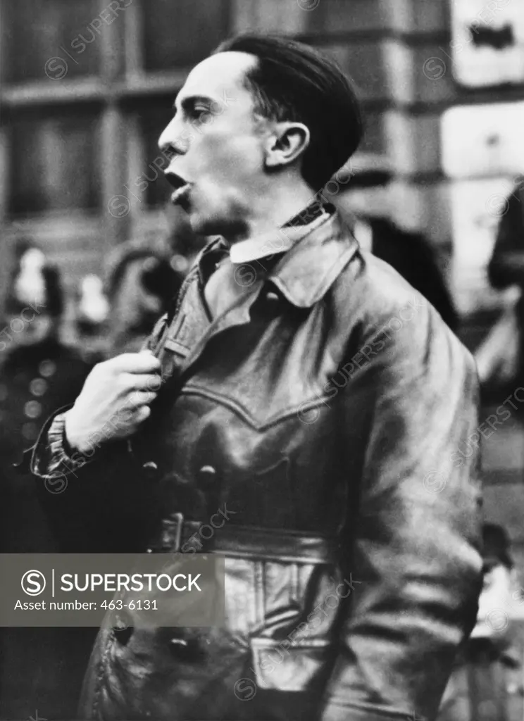 Joseph Goebbels (1897-1945) during an address as District Administrator in Berlin, Germany, c.1931