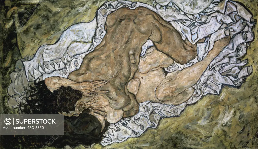 Embrace 1917 Egon Schiele (1890-1918/Austrian) Austrian Gallery, Vienna, Austria 