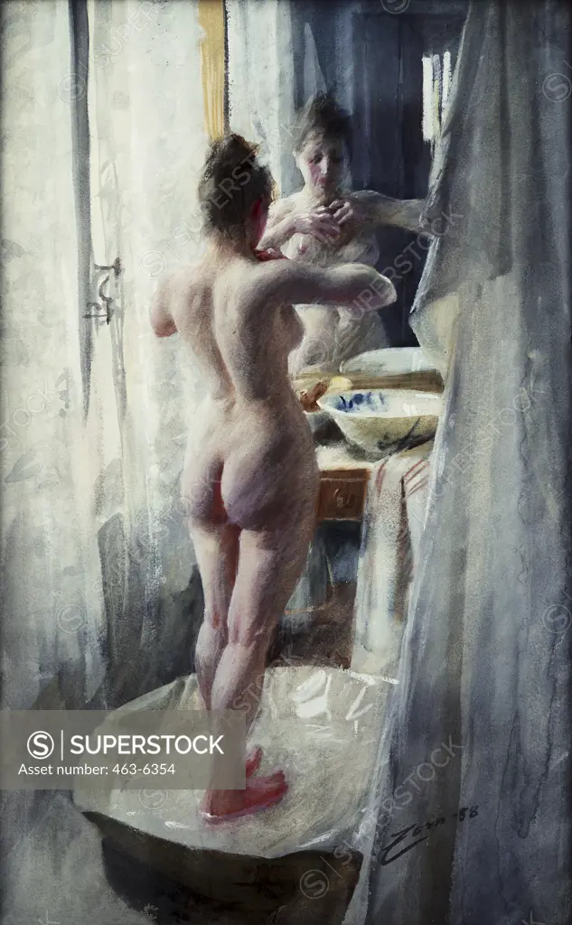 The Bathtub 1888 Anders Leonard Zorn (1860-1920/Swedish) Watercolor and Gouache Private Collection