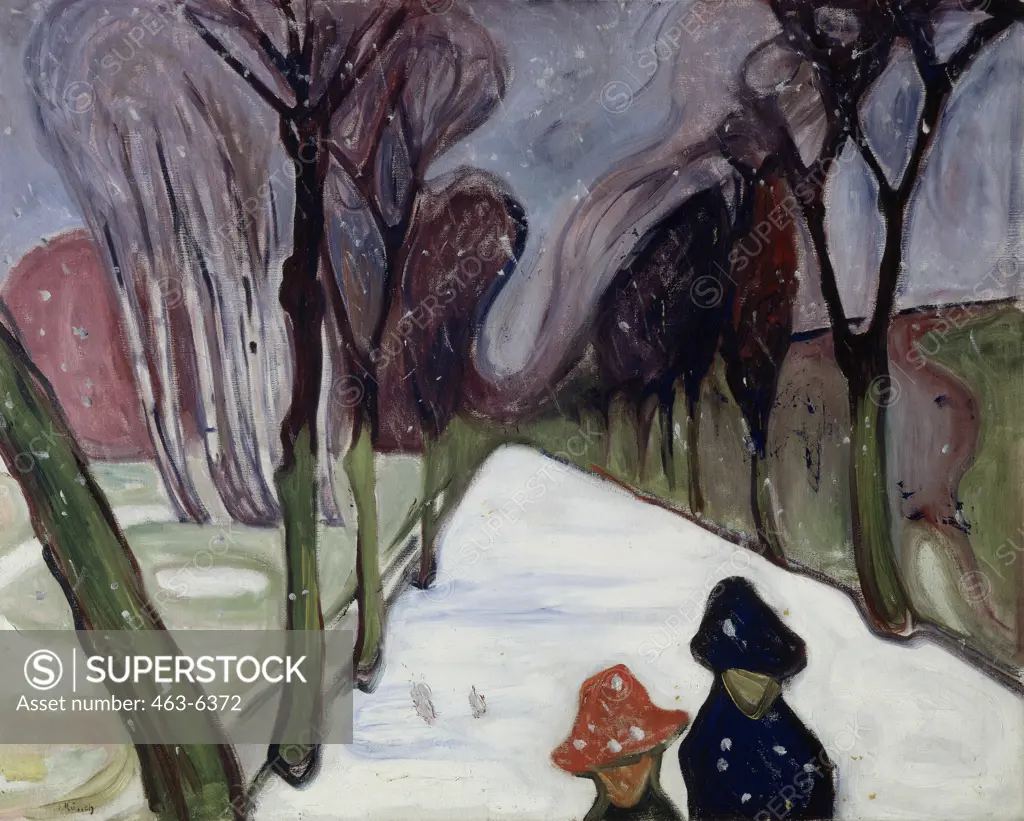 Street In Snow 1906 Edvard Munch (1863-1944 Norwegian) Oil On Canvas Munch Museum, Oslo, Norway