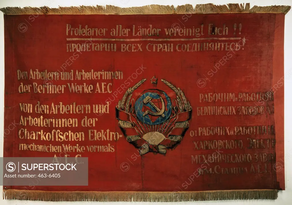 Communist Flag (Present From Charkov to Treptow) Worker's Commune, Delivered by Willi Wirsing.. World History German Historical Museum, Berlin, Germany