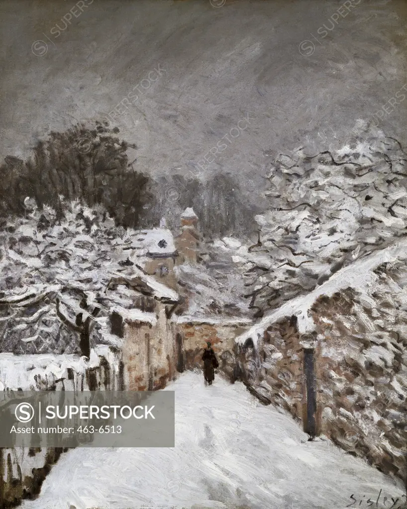 Snow in Louveciennes 1878 Alfred Sisley (1839-1899 French) Oil on canvas Musee d'Orsay, Paris, France