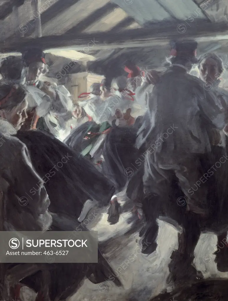 Dance In The Gopsmoor Cottage 1914 Anders Leonard Zorn (1860-1920 Swedish) Oil On Canvas 