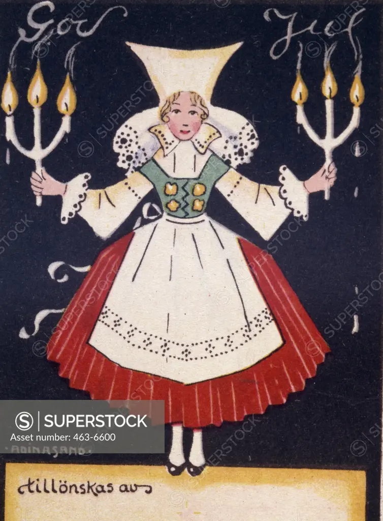 God Yul, Nostalgia Card series, color print, circa 1920