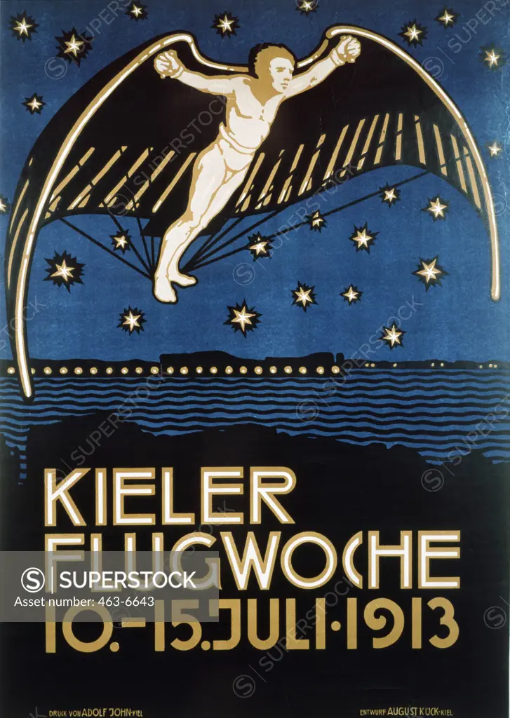 Kiel Flight Week, July 10-15, 1913 by August Kueck, poster