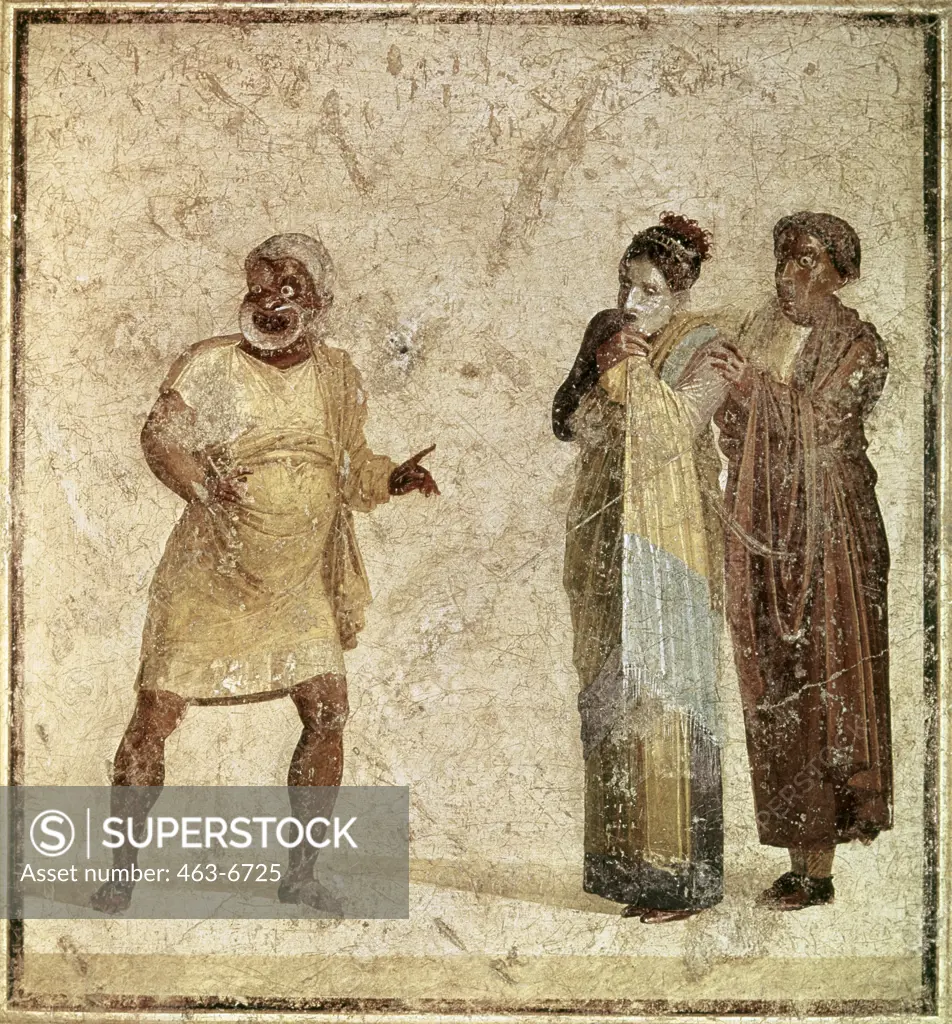 Theater Scene 1st Century Greek Art Museo Nazionale Archeologico, Naples, Italy 