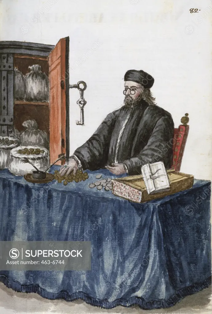 Banker From Venice In The 16th Century Jan Grevenbroeck II (1731-1807 Dutch) Watercolor Museo Civico Correr, Venice, Italy