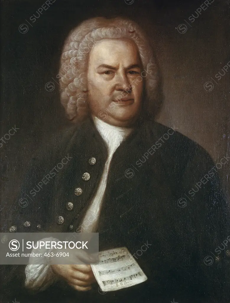 Portrait of Johann Sebastian Bach 1746 Elias Gottlob Haussmann (1695-1774 German) Museum for the History of the City of Leipzig 