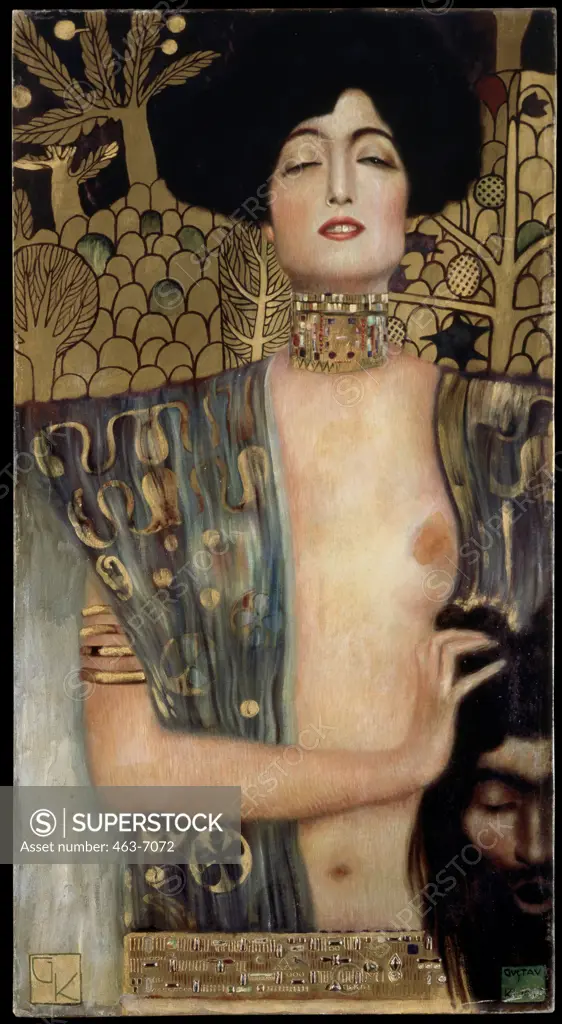 Judith with the Head of Holofernes c. 1901 Gustav Klimt (1862-1918 Austrian) Austrian Gallery, Vienna, Austria 