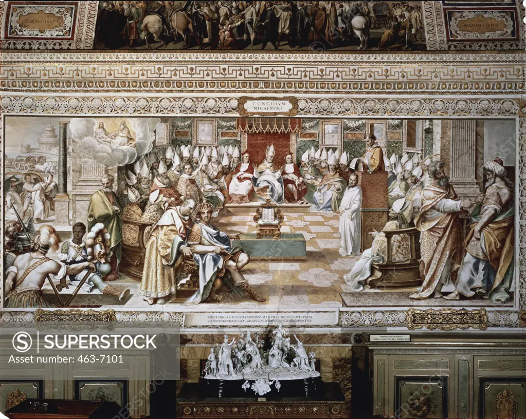 The First Council of Nicaea ca. 1600 Giovanni de' Vajenti Speranza (ca. 1600-1640 Italian) Fresco Vatican Library, Vatican City