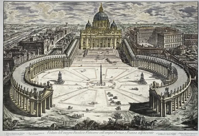 St. Peter's Basilica & Square, Vatican City 1775 Giovanni Battista Piranesi (1720-1778 Italian)  Etching