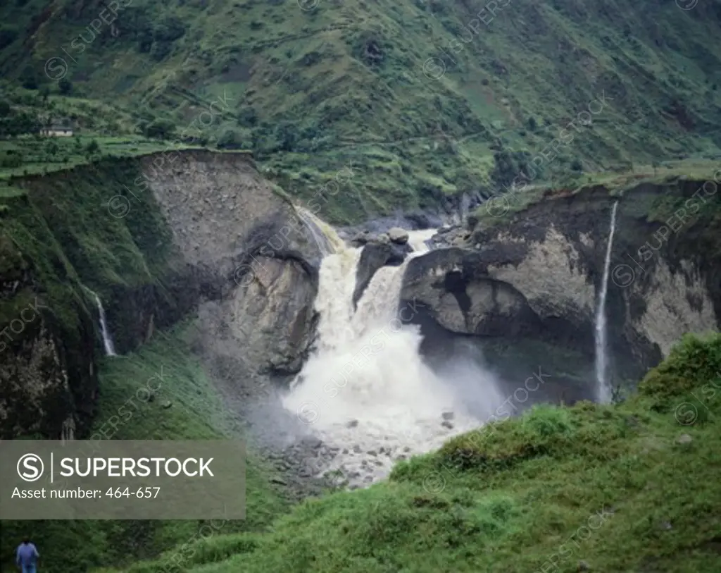 Waterfall of Agoyan Near Banos Ecuador
