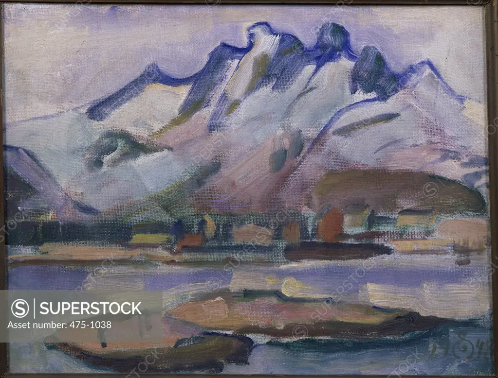 Norwegian Fjord, Lofoten  Ejnar August Nielsen (1872-1956 Danish) Bonhams, London, England