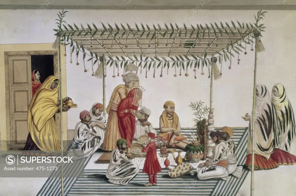 A Hindu Wedding Ceremony ca. 1820 Indian Art British Library, London, England