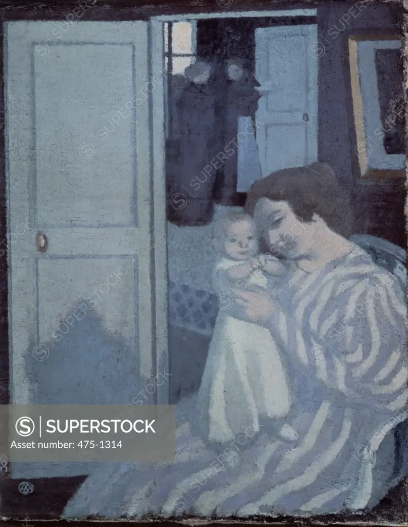 Mother and Child C.1890 Maurice Denis (1870-1943 French) Oil on Canvas State Hermitage Museum, St. Petersburg, Russia