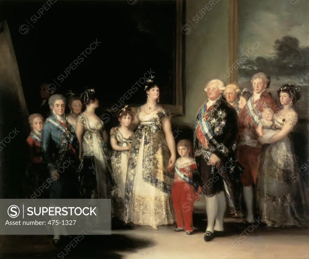 Charles IV And His Family 1800-1 Francisco Goya y Lucientes (1746-1828 Spanish) Oil On Canvas Museo del Prado, Madrid, Spain