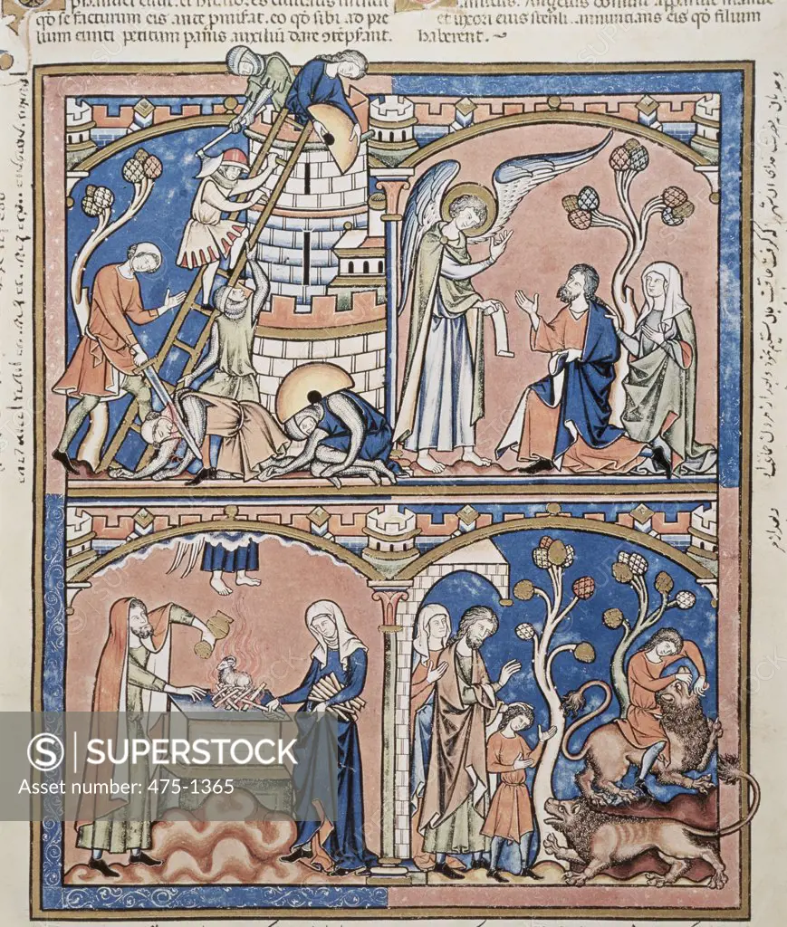 Old Testament Scene from Maciejowski Bible  ca.1250 Artist unknown Illuminated manuscript Pierpont Morgan Library, New York, USA