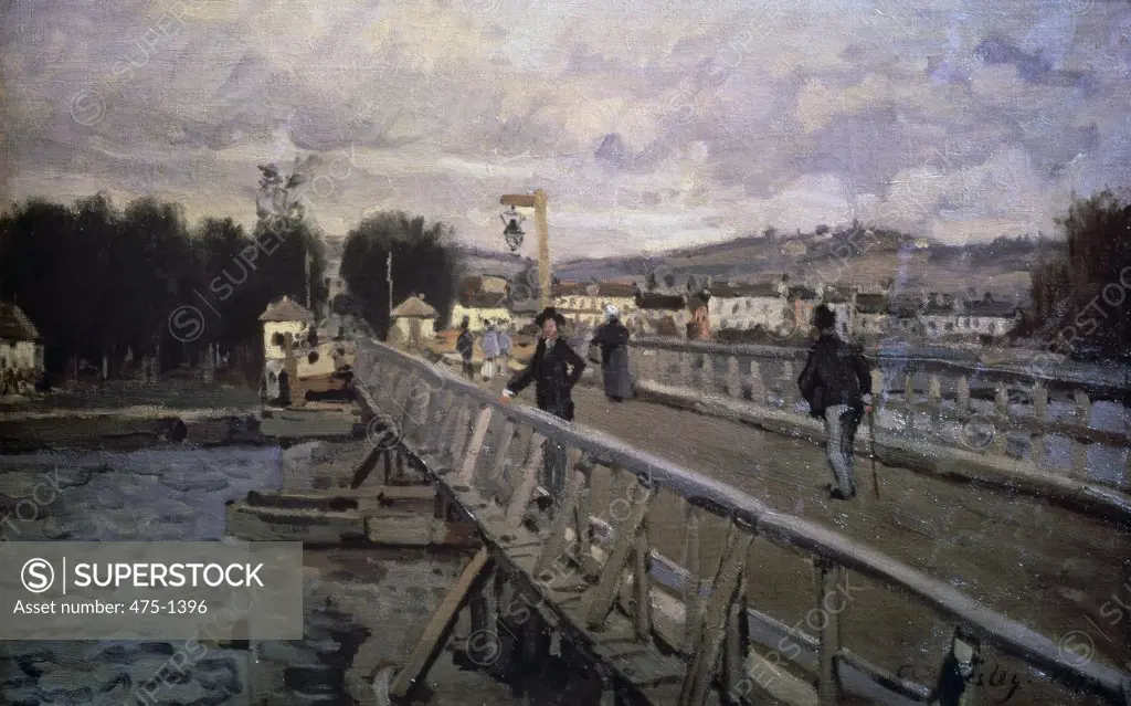 Footbridge at Argenteuil  1872 Alfred Sisley (1839-1899 French) Oil on canvas Jeu de Paume, Louvre, Paris, France