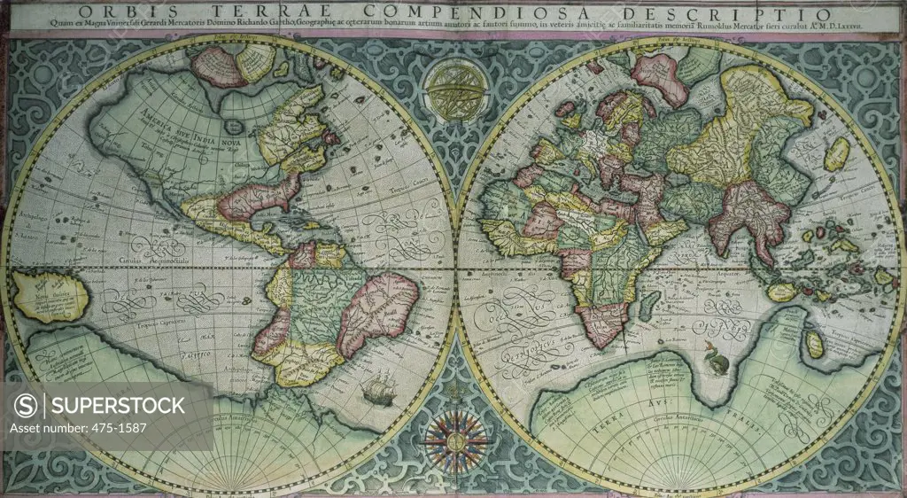 Map of the World ca.1595 Gerardus Mercator (1512-1594/Netherlandish) British Library, London 