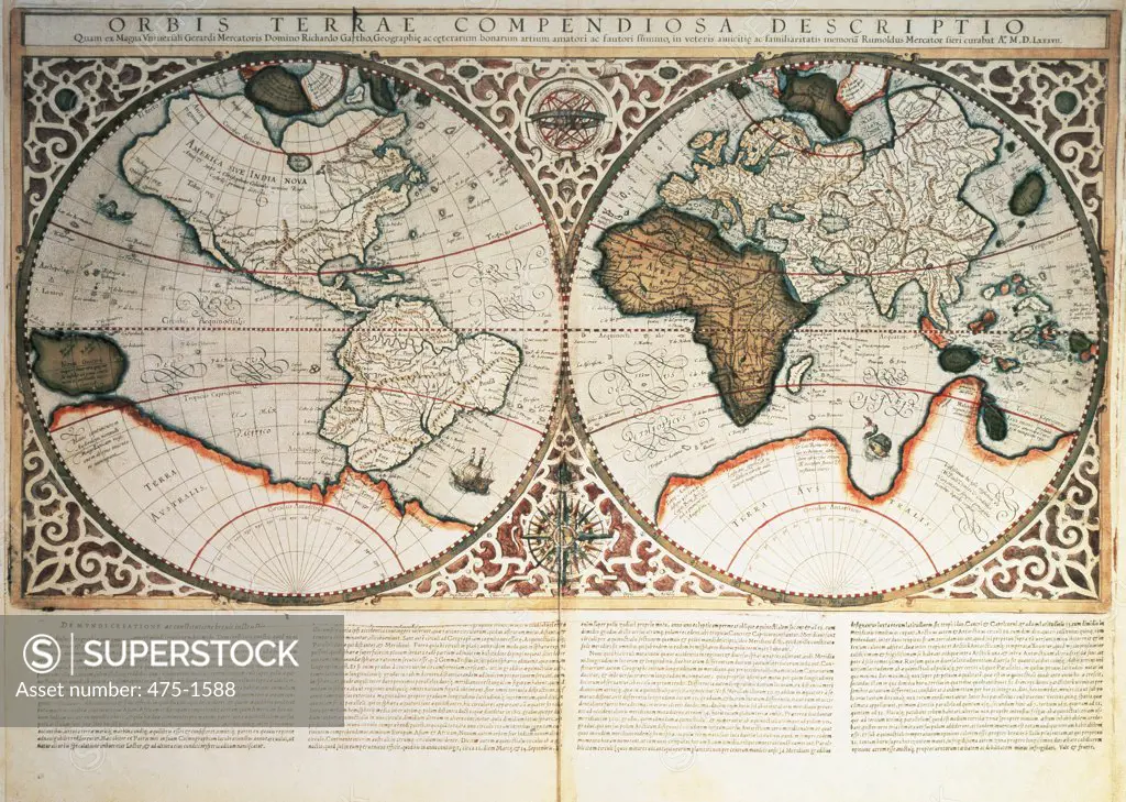World Map   Gerardus Mercator (1512-1594 Netherlandish)  Royal Geographical Society, London