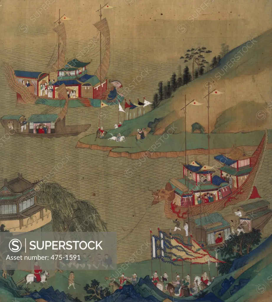 Emperor Yangdi (Sui Dynasty) with his Fleet Artist Unknown Bibliotheque Nationale, Paris, France 