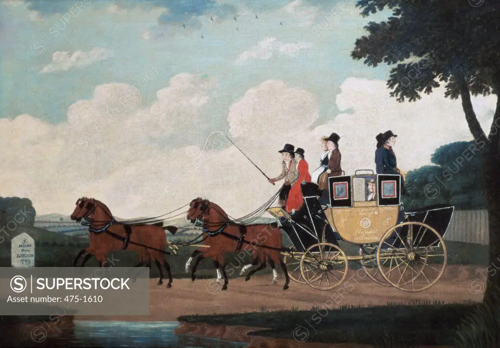 The Royal Mail Coach, London To Birmingham 18th Century John Cordrey (18th C- British) King Street Galleries, London, England