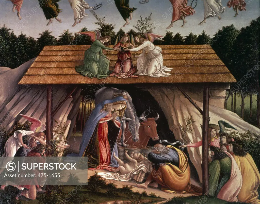 Mystic Nativity (Detail) Sandro Botticelli (1444-1510 Italian) National Gallery, London, England