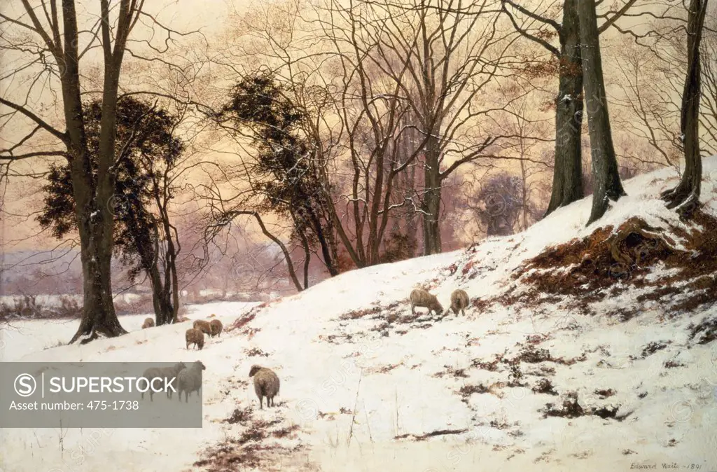 Winter's Afternoon, Scene Near Wotton, Surrey Edward Wilkins Waite (1854-1924 British) Private Collection 