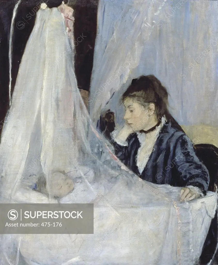 The Cradle 1872 Berthe Morisot (1841-1895 French) Oil on canvas Musee d'Orsay, Paris, France