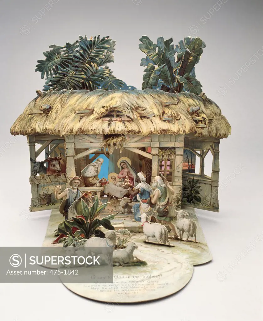 Nativity Scene Victorian Christmas Card