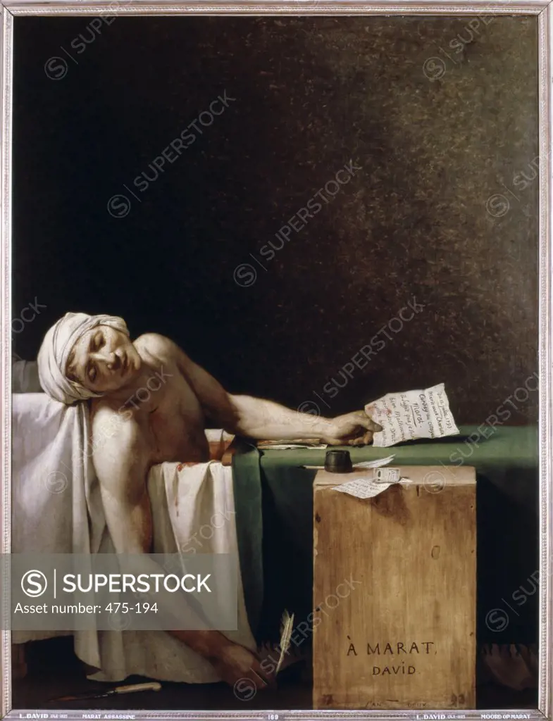 Death Of Marat, The  1793 David, Jacques-Louis(1748-1825 French) Oil On Canvas Royal Museums of Art & History, Brussels, Belgium 