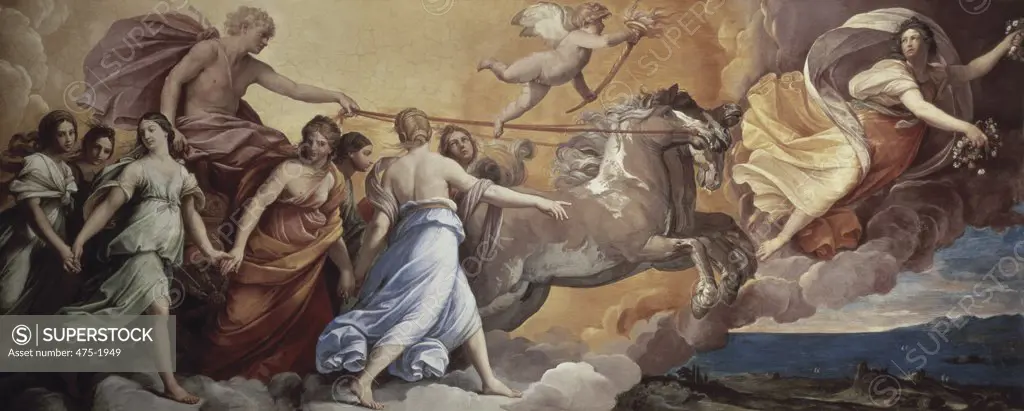 Aurora 1613 Guido Reni (1575-1642 Italian) Fresco Casino Pallavicini-Rospigliosi, Rome, Italy