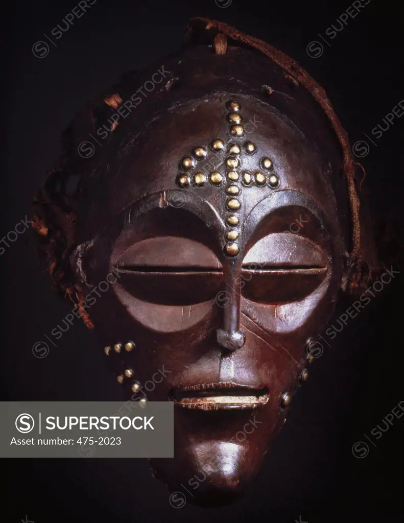 Bachokwe Mask African Art Wood and  Fibre Lance Entwistle Collection, London 