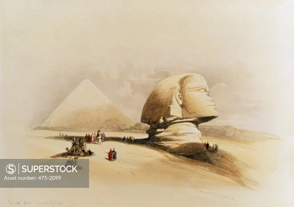 The Great Sphinx and the Pyramids of Giza from "Egypt and Nubia", Vol. 1 David Roberts (1796-1864 Scottish) Stapleton Collection 