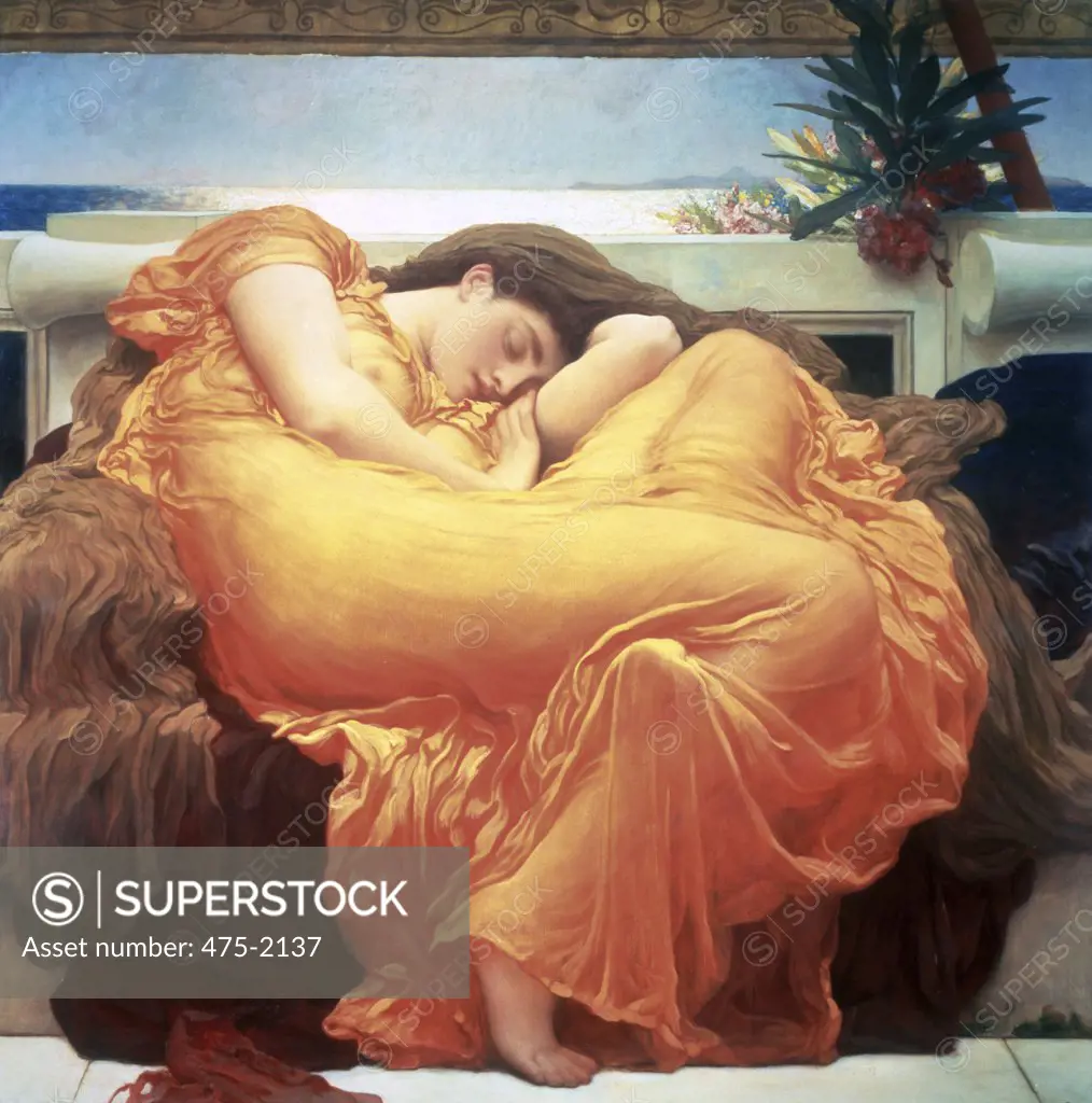 Flaming June 1895 Lord Frederic Leighton (1830-1896/British) Oil on canvas Museo de Art, Ponce, Puerto Rico  *Additional Rights Required 