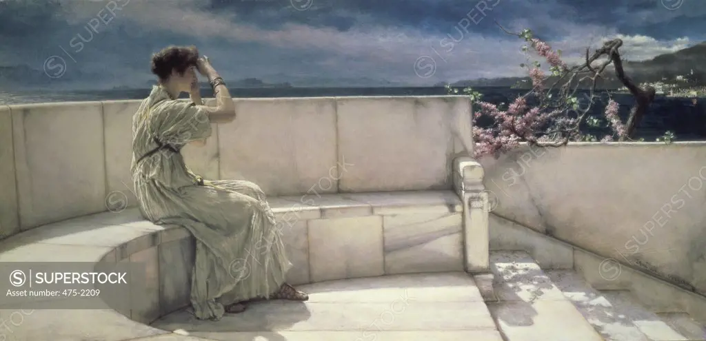 Expectations 1885 Lawrence Alma-Tadema (1836-1912 Dutch) Oil on Canvas Private Collection