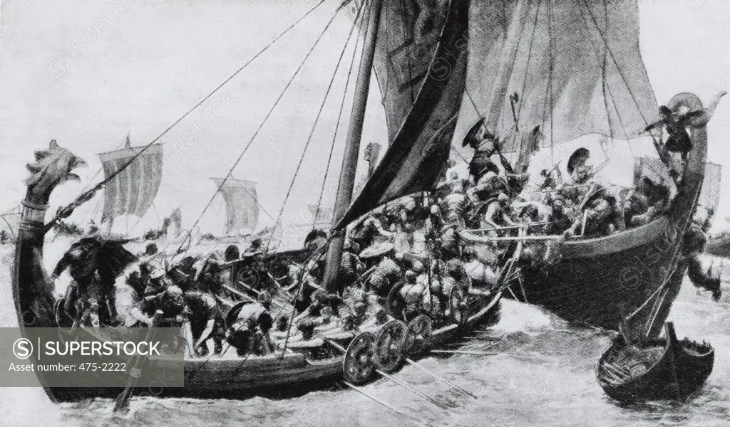 Viking Ships English School (19th C.) Private Collection 