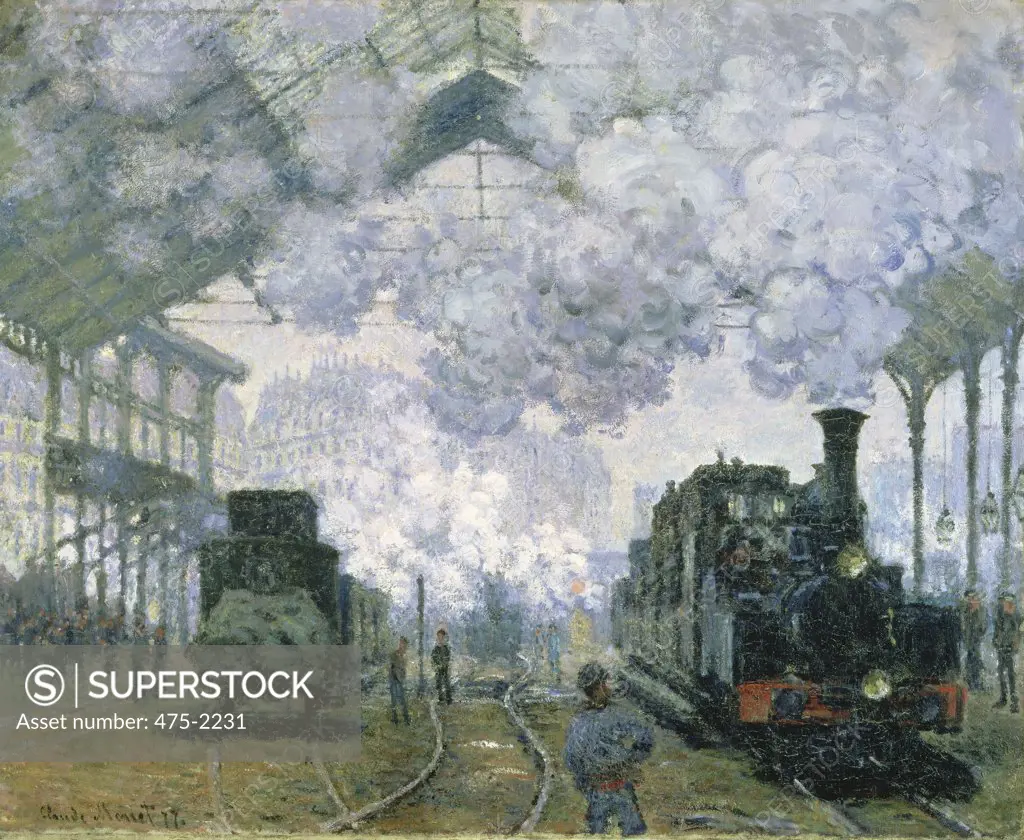 The Gare Saint-Lazare:  Arrival of a Train 1877 Claude Monet (1840-1926 French)  Oil on canvas Fogg Art Museum, Harvard University, Cambridge, MA 