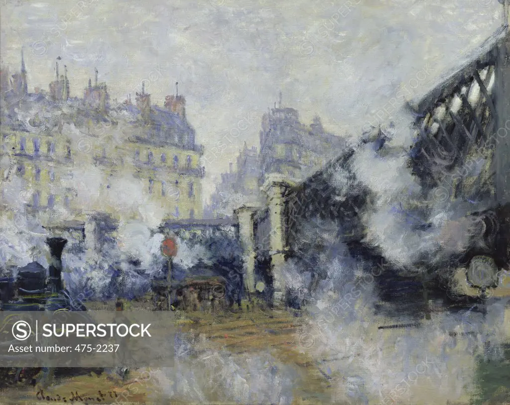 The Pont de l'Europe, Gare Saint-Lazare 1877 Claude Monet (1840-1926 French)  Oil on canvas Musee Marmottan, Paris, France 