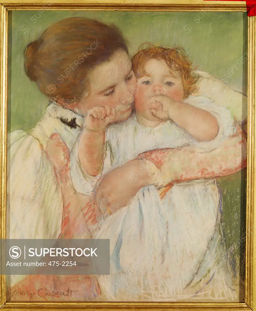Mother and Child 1897 Mary Cassatt (1845-1926 American) Pastel on Paper Musee d'Orsay, Paris, France