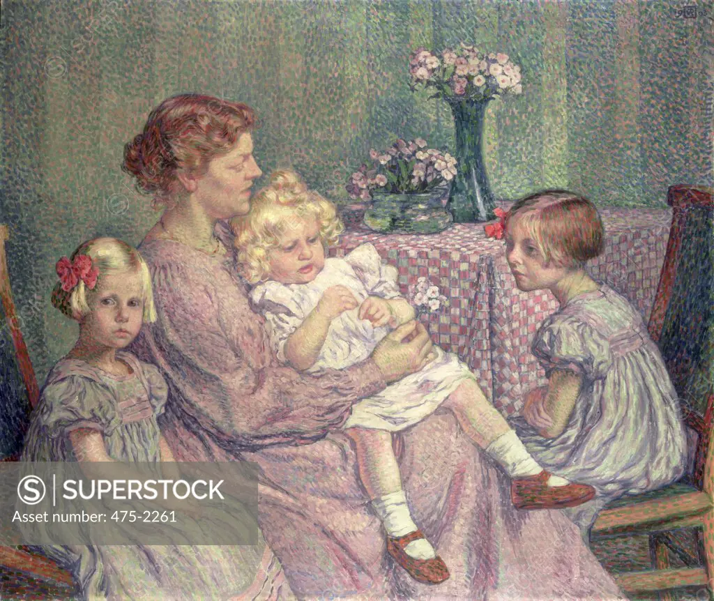 Madame van de Velde and her Children 1903 Theo van Rysselberghe (1862-1926 Belgian) Oil On Canvas