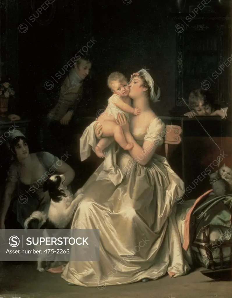 Motherhood 1805 Marguerite Gerard (1761-1837 French) Oil on Canvas Pushkin Museum of Fine Arts, Moscow, Russia