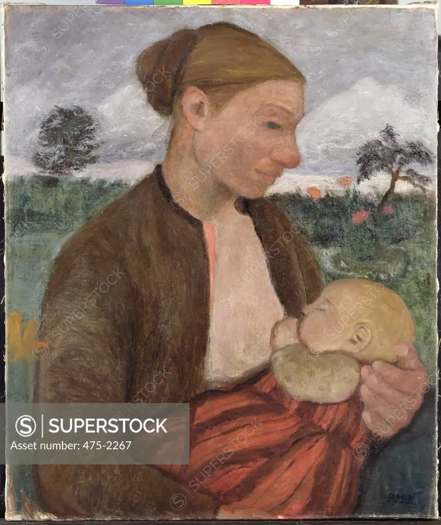 Mother and Child 1903 Paula Modersohn-Becker (1876-1907 German) Oil on Canvas Haags Gemeentemuseum, The Hague, Netherlands