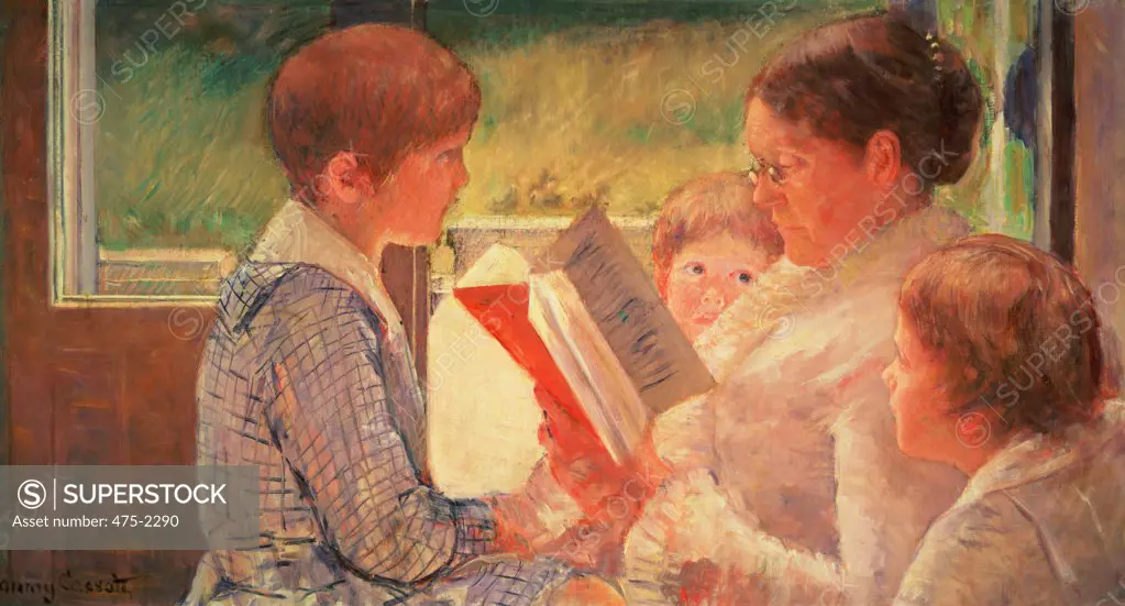 Mrs. Cassatt Reading to her Grandchildren 1888 Mary Cassatt (1845-1926 American) Oil On Canvas Private Collection, New York, USA