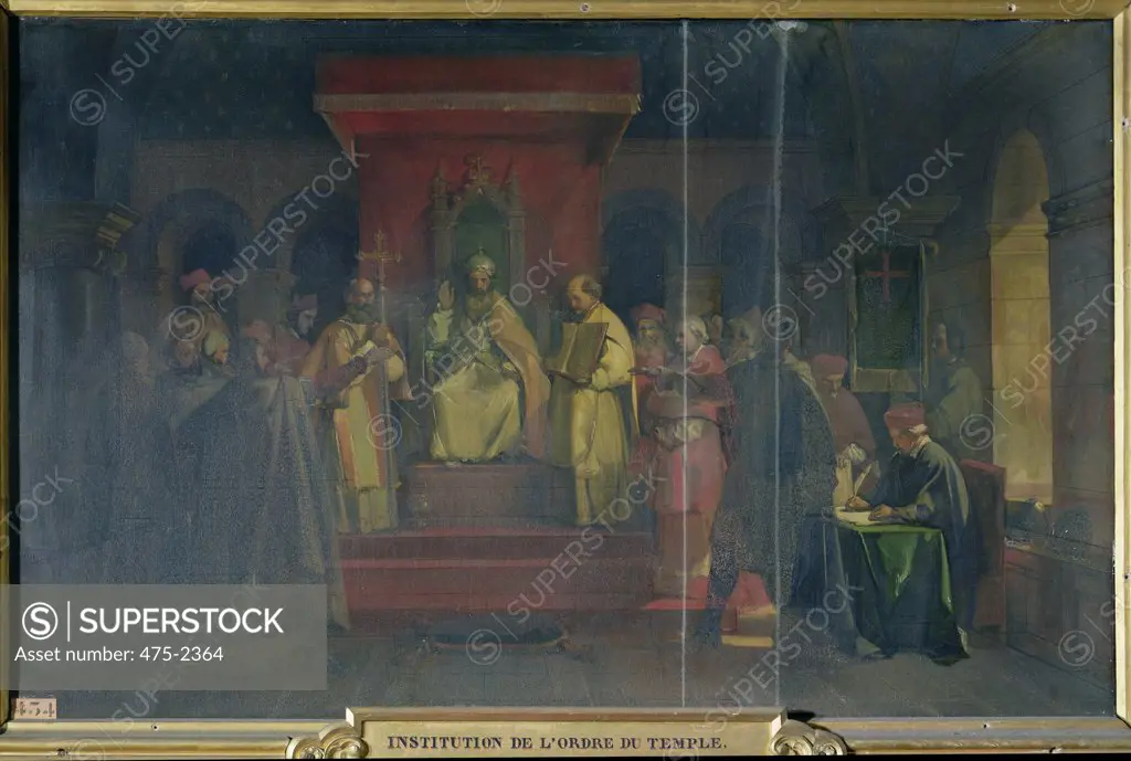 Institution of the Order of the Templars in 1128 1840 Francois-Marius Granet (1775-1849 French) Oil on Canvas Chateau de Versailles, France